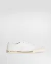 Dolce & Gabbana Saint Tropez Calfskin Sneakers In White