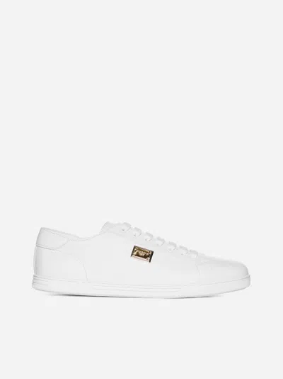 Dolce & Gabbana Saint Tropez Sneaker In Leather In White