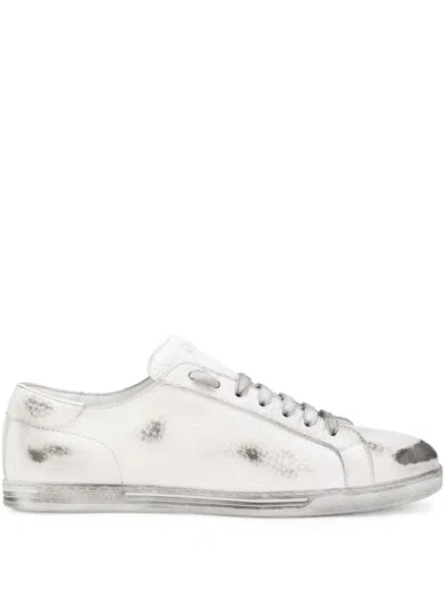 Dolce & Gabbana Bassa Leather Sneakers In White