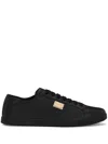 Dolce & Gabbana Low Sneakers In Black Leather In Black