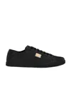 Dolce & Gabbana Low Sneakers In Black Leather In Black