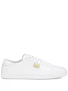 Dolce & Gabbana Portofino White Monocrom Low Top Sneakers With Logo Plaque In Leather Man In White
