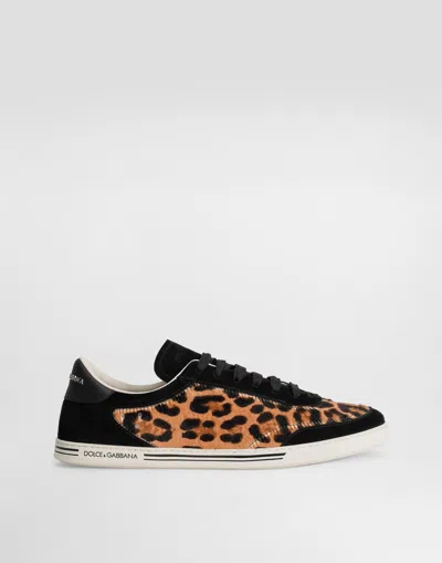 Dolce & Gabbana Saint Tropez Sneakers With Print In Animal Print