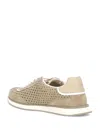 Dolce & Gabbana Leather And Fabric Low-top Sneakers In Beige