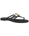 Dolce & Gabbana Women Black Thong Sandals With Logo Plaque On The Front In Rubber Woman In Black