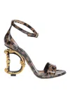 Dolce & Gabbana Keira 105 Leopard Print Leather Dg Baroque Sandals In Estampado Animalier
