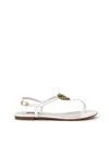 Dolce & Gabbana Devotion Nappa Leather Flip Flops In White
