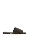 Dolce & Gabbana Black Sandals With Dg Logo Cut-out In Leather Man