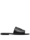 Dolce & Gabbana Black Sandals With Dg Logo Cut-out In Leather Man