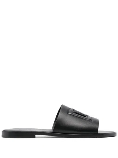 Dolce & Gabbana Sandal With Logo In Brown