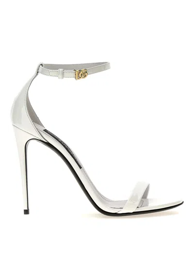 Dolce & Gabbana Patent Sandals In White