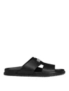 Dolce & Gabbana Dolce&gabbana Men Logo Leather Sandals In Black