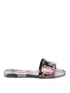 Dolce & Gabbana Multicolor Rubber Beachwear Sandals In Pink