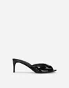 Dolce & Gabbana Logo-plaque Open-toe Mules In Black