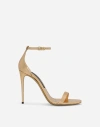 Dolce & Gabbana Keira 105 Python Leather Sandals In Gold