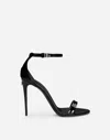 Dolce & Gabbana Black Sandals With Dg Logo Detail In Patent Leather Woman In Nero
