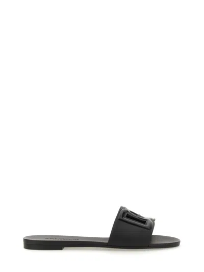 Dolce & Gabbana Sandalo Slide Beachwear In Black