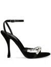Dolce & Gabbana Keira 105 Satin Sandals With Gemstone Embellishments In Black