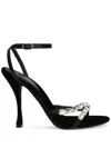 Dolce & Gabbana Keira 105 Satin Sandals With Gemstone Embellishments In Black
