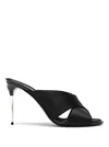 Dolce & Gabbana Satin Sandals With Back Monogram In Black