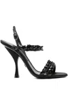 Dolce & Gabbana Sandals H-heel Rayon Leather In Multi
