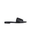 Dolce & Gabbana Women Dg Logo Leather Sandals In Black