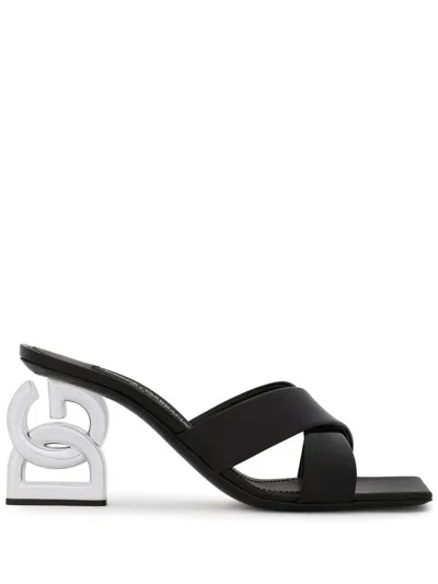 Dolce & Gabbana Patent Sandal In Black