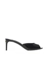 Dolce & Gabbana Patent Leather Open Toe Mules Heel 7 Cm In Black