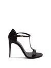 Dolce & Gabbana Satin Sandals With Metal Monogram In Black