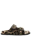 Dolce & Gabbana Leopard-print Sandals In Brown