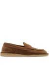 Dolce & Gabbana Dg Logo Suede And Shearling Loafers In Brown