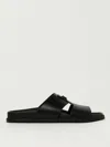 Dolce & Gabbana Logo-embellished Black Leather Sandals With Moulded Footbed In Black