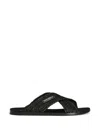 Dolce & Gabbana Black Logo Sandals In Multi