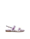 Dolce & Gabbana Logo-plaque Sandals In Multi