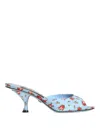 Dolce & Gabbana Keira Satin Mules With Little Roses Print In Multi
