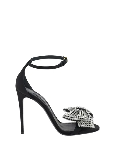 Dolce & Gabbana Sandals In Nero/crystal