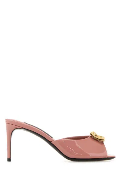 Dolce & Gabbana Keira Dg 60 Patent Leather Mules In Pink