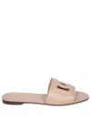 Dolce & Gabbana Piink Leather Millennials Flats In Pink