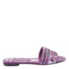 Dolce & Gabbana Multicolour Cotton Leather Sandals In Purple