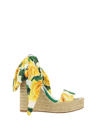 Dolce & Gabbana Sandals In Rose Giallo F.bco