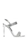Dolce & Gabbana Embellished Satin Keira Mini Sandals With 10.5 Cm Heel Height In Silver