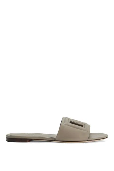 Dolce & Gabbana Bianca Dg Logo Slides In Talpa