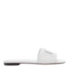Dolce & Gabbana Dolce&gabbana Women Leather Slide With Dg Logo In White