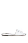 Dolce & Gabbana Dolce&gabbana Women Leather Slide With Dg Logo In White