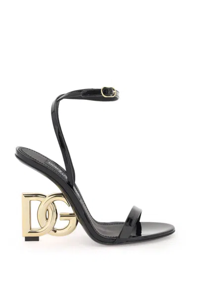 Dolce & Gabbana Sandals With Dg Heel In Black
