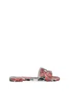 Dolce & Gabbana Women Sandals With Flowers In Rosa Rossa F.bco
