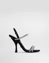Dolce & Gabbana Satin Sandals Crystal Strap In Multi