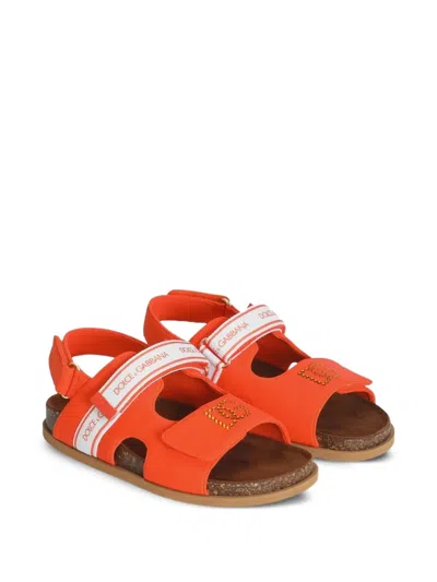 Dolce & Gabbana Kids' Sandals With Rhinestone In Orange