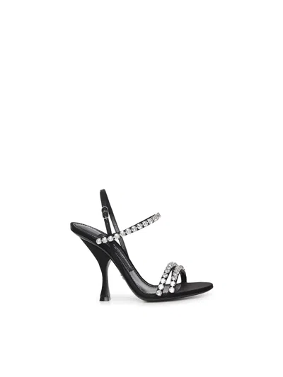 Dolce & Gabbana Sandals With Rhinestones In Black