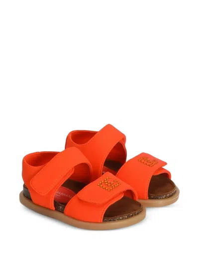 Dolce & Gabbana Kids' Sandals With Rhinestones In Orange